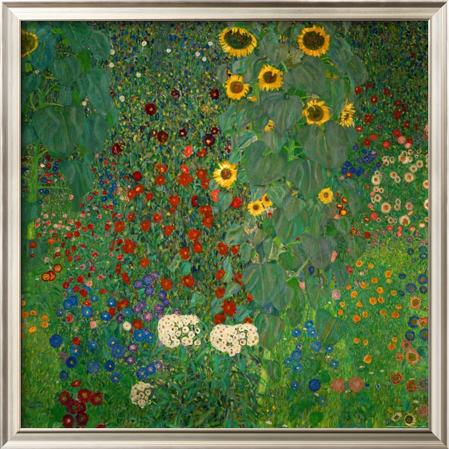 Farm Garden with Sunflowers, c.1912 - Gustav Klimt Paintings